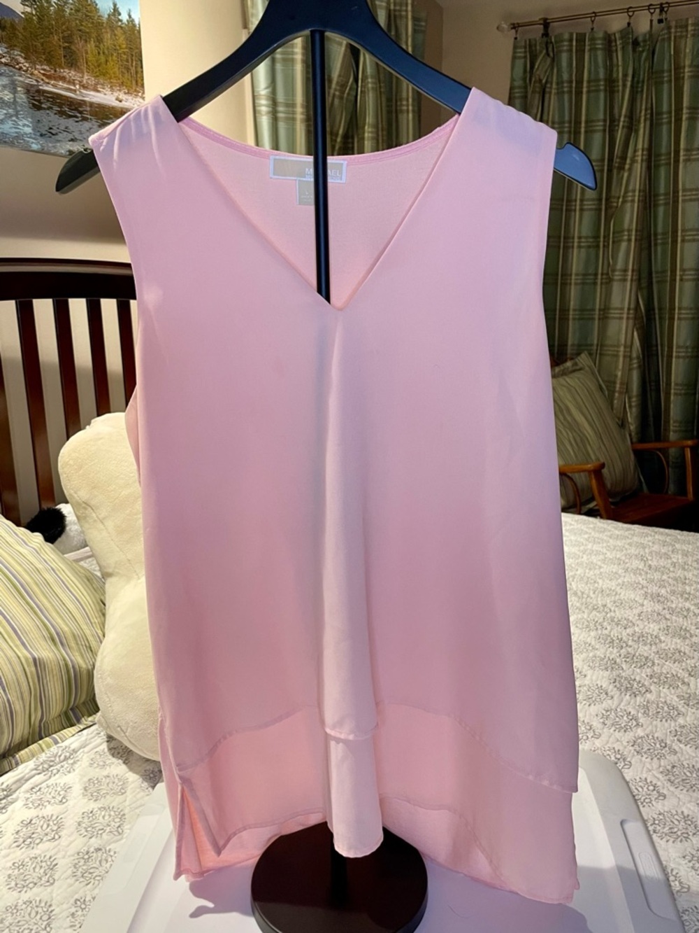 Michael Kors Pale Pink V-Neck Sleeveless Top